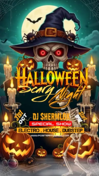 Scary night party Instagram Story template
